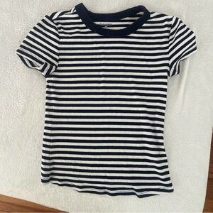 Old Navy Black and White Striped Kids Tee